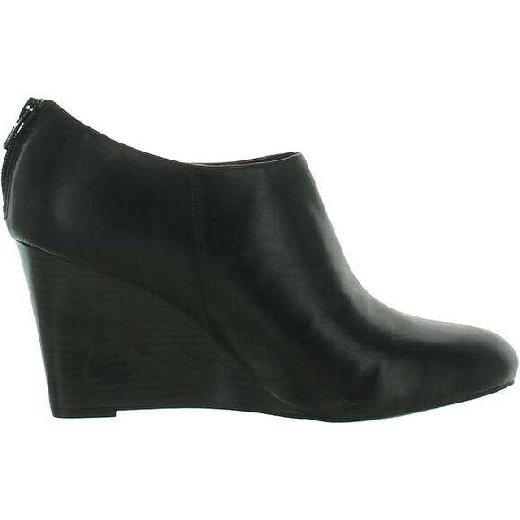 Naturalizer Womens Ella Black Leather Western Block Heel Booties Shoes New - Picture 2 of 3